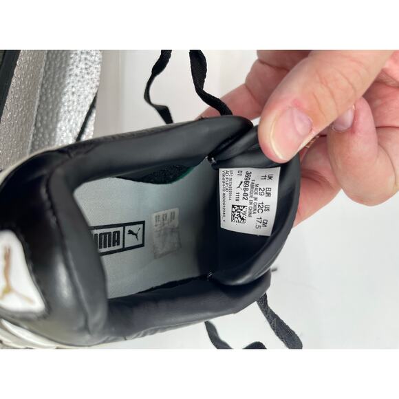 Puma Carina Platform Black Leather Sneakers Toddler Girl’s US Size 12C - Picture 7 of 8